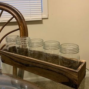 Planter Mason Jars with Wooden Frame